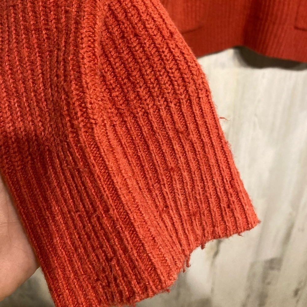 Madewell Orange Patch Pocket Pullover Knit Croppe… - image 11